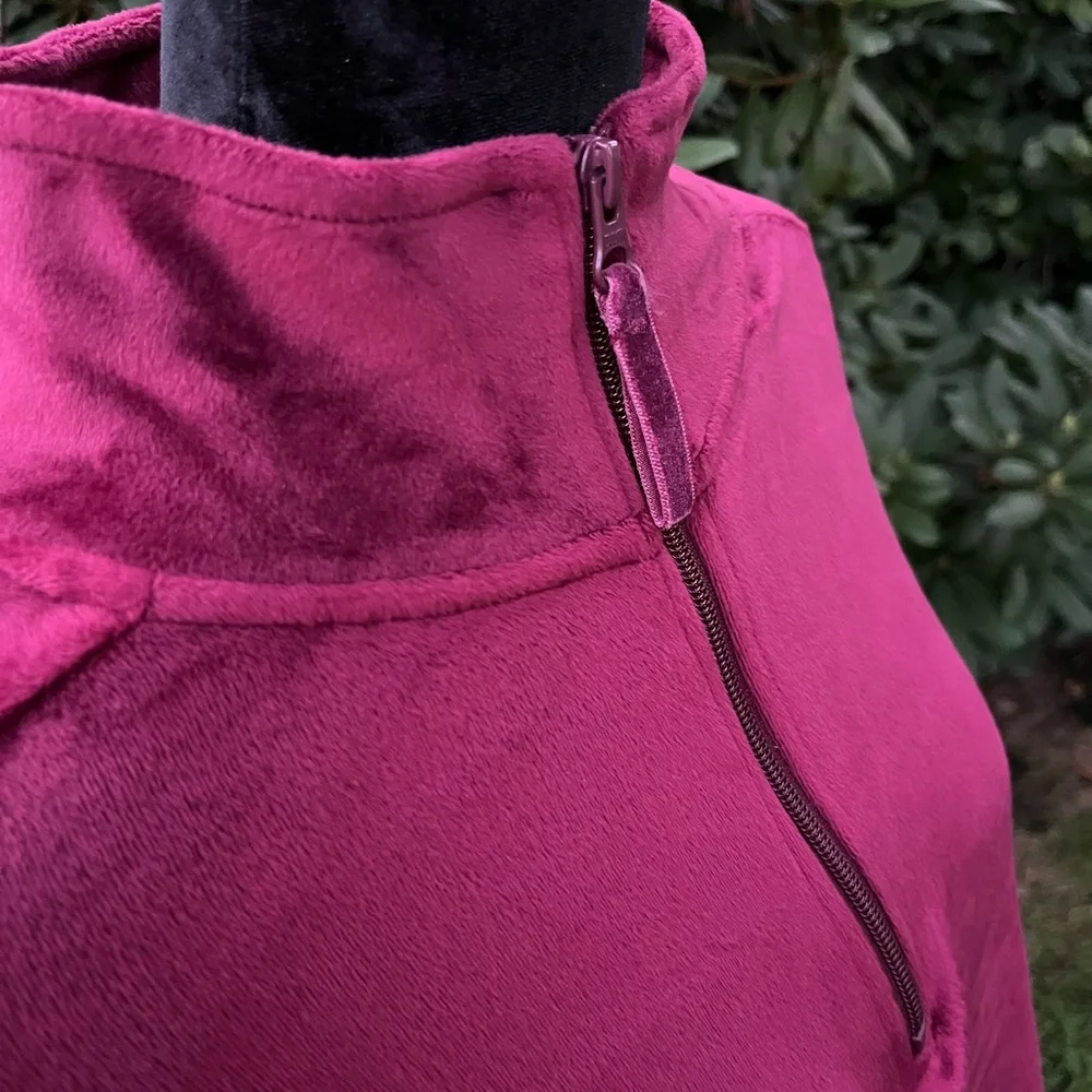 Croft & Barrow Magenta Quarter-Zip Sweatshirt - Picture 3 of 6